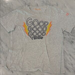 Zadig & Voltaire Light Gray 'Good Vibes' Tee